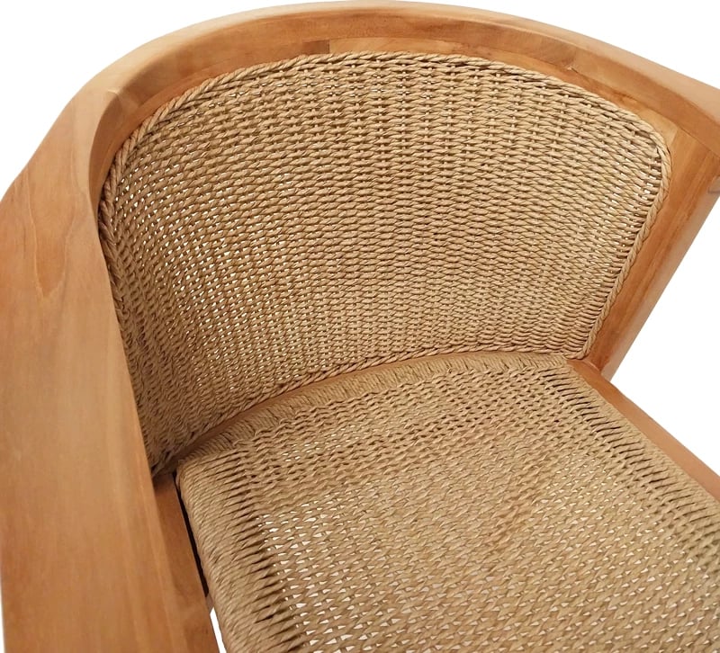 Karrige Granny, dru tik, litar sintetik, ngjyrë natyrale, 60x60x82cm