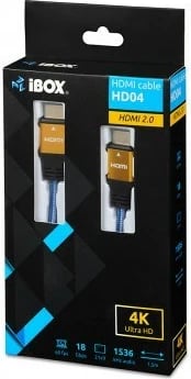 Kabllo HDMI iBox ITVFHD04, 1.5 m, HDMI Lloji A (Standard), Ngjyra Ar, Blu, e Zezë Kabllo HDMI iBox ITVFHD04, 1.5 m, HDMI Lloji A (Standard), Ngjyra Ar, Blu, e Zezë