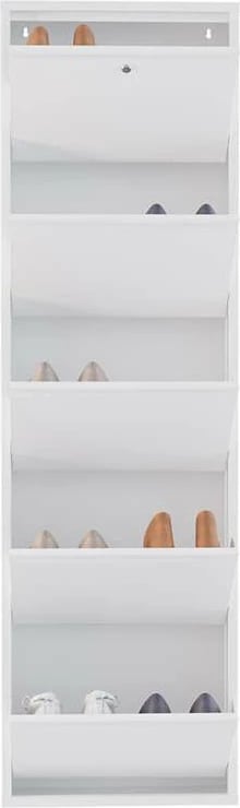 Dollap këpucësh Skye Decor, metalik, 5 pjesë, me kyç, i bardhë
