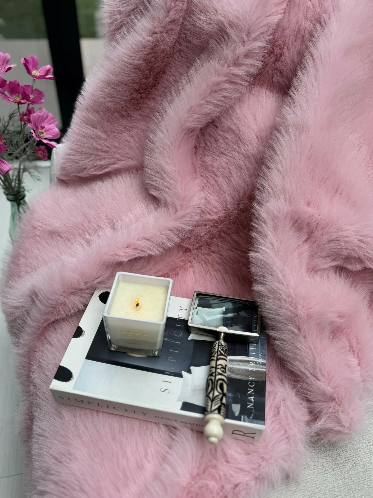 Mbulesë divani rozë, Evila Originals, Lolita, 75