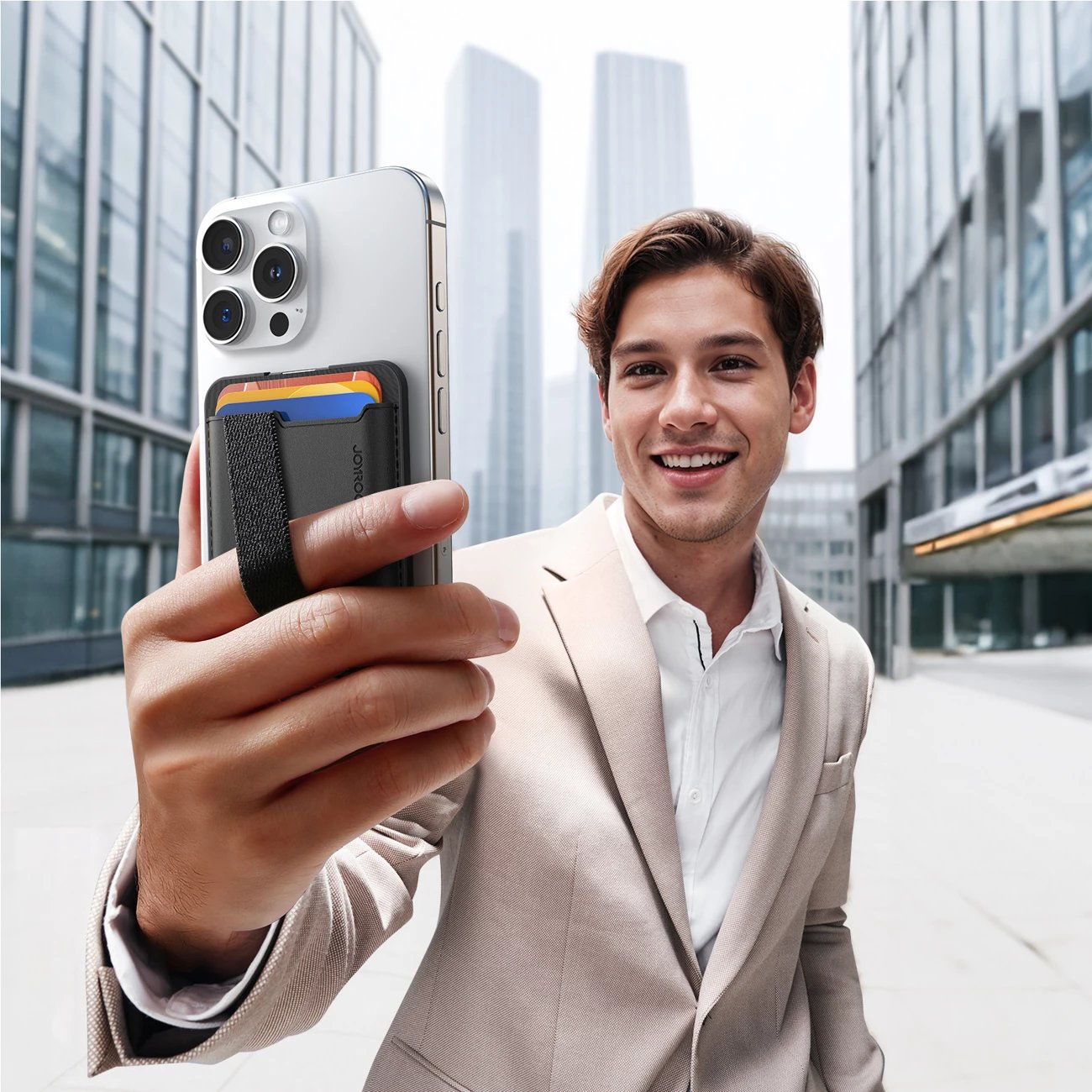 Portofol magnetik Joyroom JR-ZS432 për MagSafe, i zi