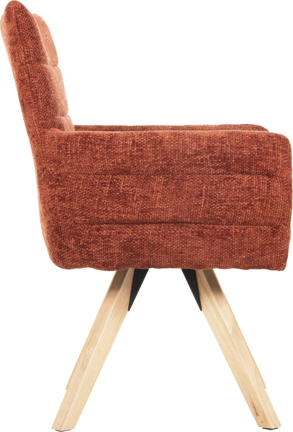 Karrige ngrënieje GAZER, FH9845.06, pëlhurë kafe e kuqërremtë, këmbë druri gome, 66x63x91H cm, set prej 2 copë