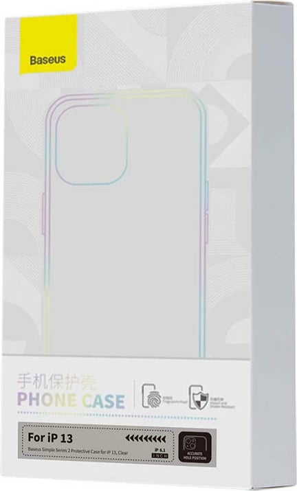 Mbështjellës Baseus Simple për iPhone 13, transparent