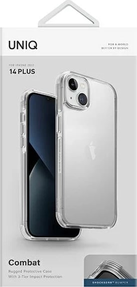 Mbështjellës UNIQ Combat për iPhone 14 Plus, transparent