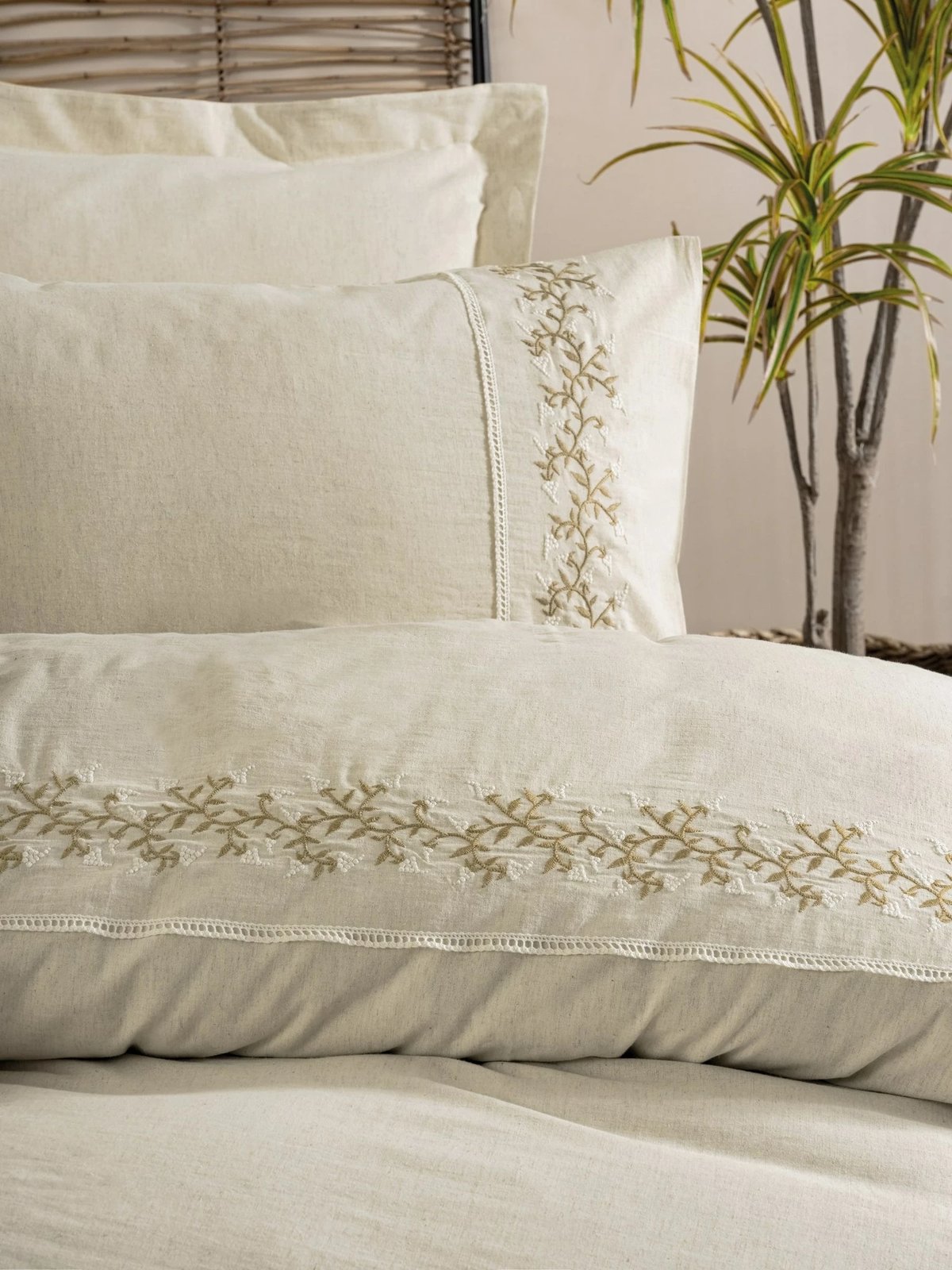 Set mbulesë për jorgan dopio, krem, L'essentiel, Darian