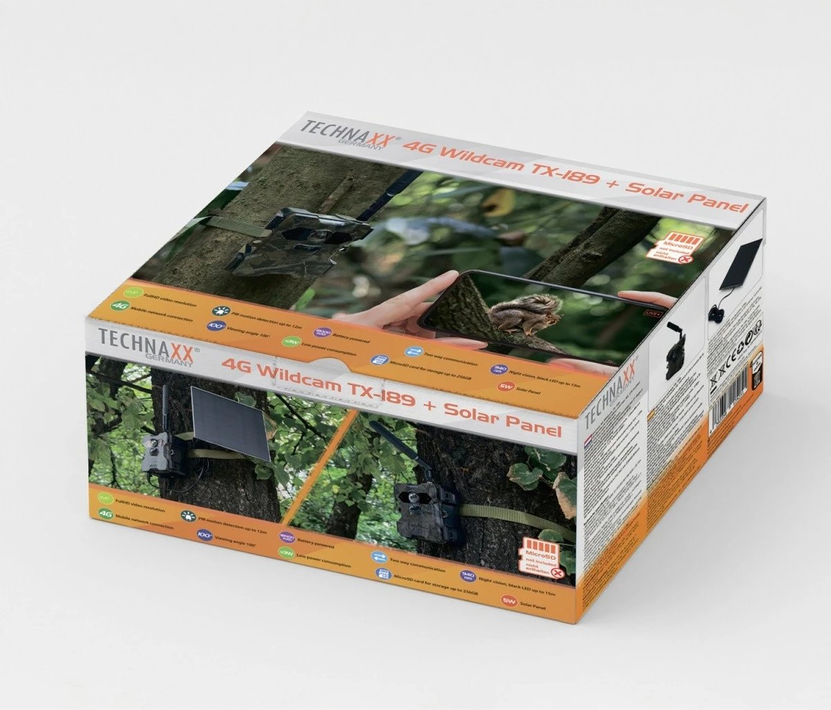 Kamerë vëzhgimi Technaxx TX-189 me panel diellor, 4G, 2560x1440, IP66, e zezë, set Kamerë vëzhgimi Technaxx TX-189 me panel diellor, 4G, 2560x1440, IP66, e zezë, set