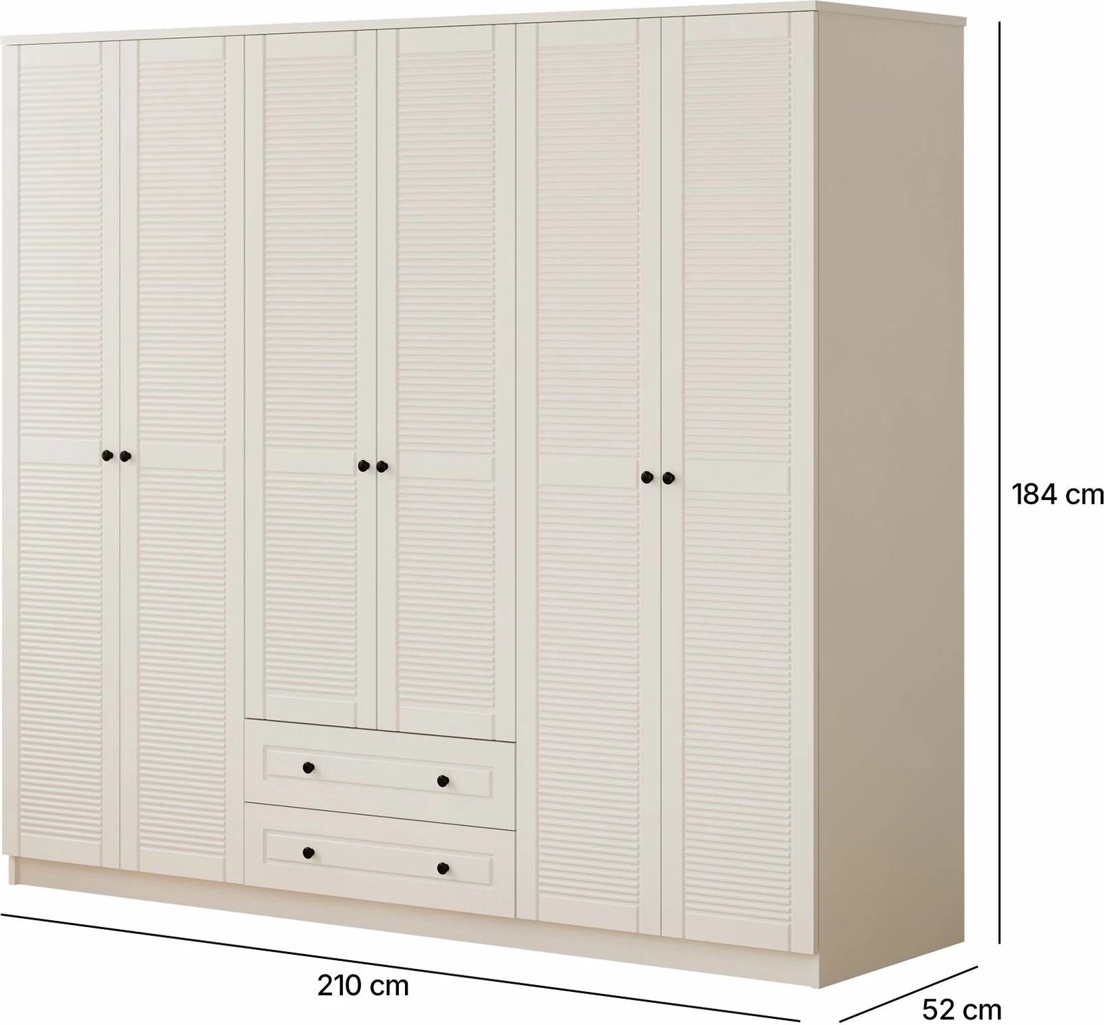 Dollap garderobe Skye Decor, ngjyrë e bardhë mat, Rb-064