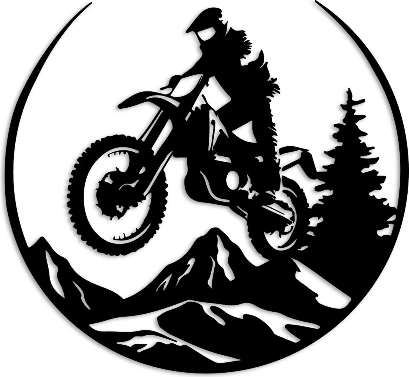 Aksesor dekorativ metalik për mur Wallity, Enduro, ngjyrë e zezë, 46x49cm