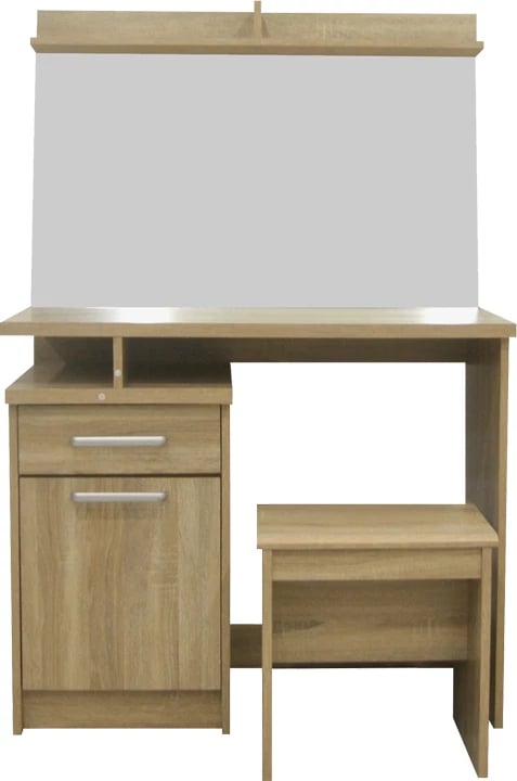 Tavolinë grimi me pasqyrë Olympus, ngjyrë lisi e çelët, 90.5x39.5x75cm