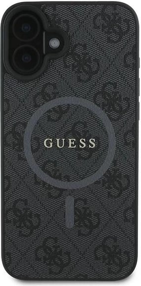 Mbështjellës Guess 4G Ring Classic Logo MagSafe për iPhone 16 Plus, i zi Mbështjellës Guess 4G Ring Classic Logo MagSafe për iPhone 16 Plus, i zi