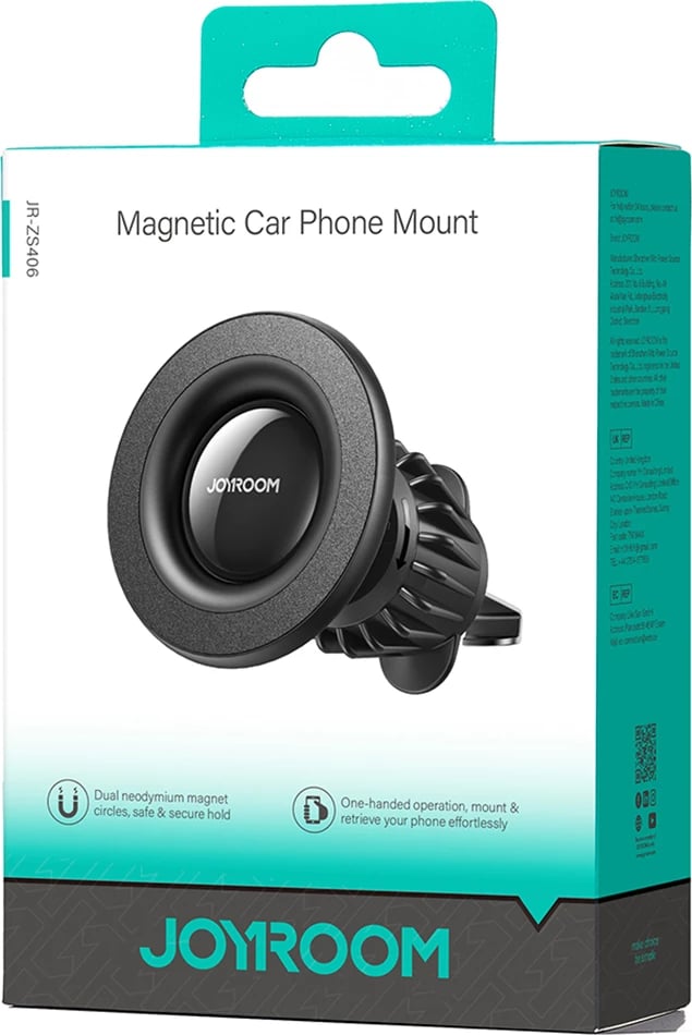 Mbështjellës magnetik për makinë Joyroom JR-ZS406, për ventilator, i zi Mbështjellës magnetik për makinë Joyroom JR-ZS406, për ventilator, i zi