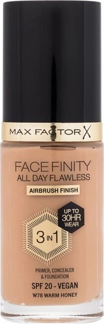 Fondatinë Max Factor Facefinity All Day Flawless SPF20 W78 Warm Honey për femra, 30ml