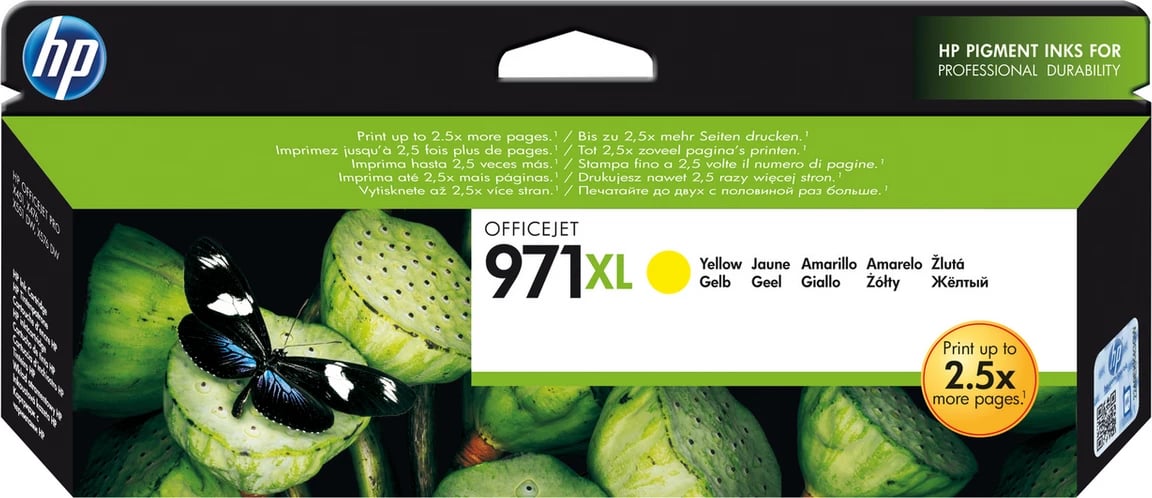 patron boje, HP, 971XL CN628AE, 83 ml 6600 faqe, madhësi XL, e verdhë