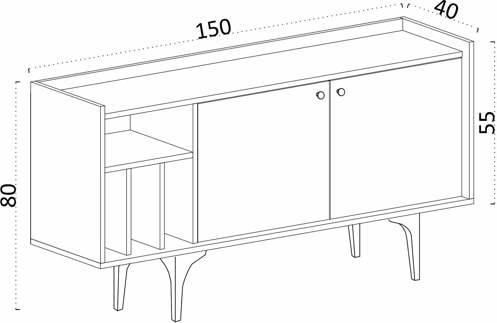 Konsolë Hanah Home, Canopus, ngjyrë lisi safir