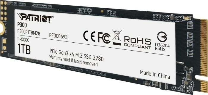 SSD Patriot P300, 1TB, M.2 2280, PCIe Gen 3 x4