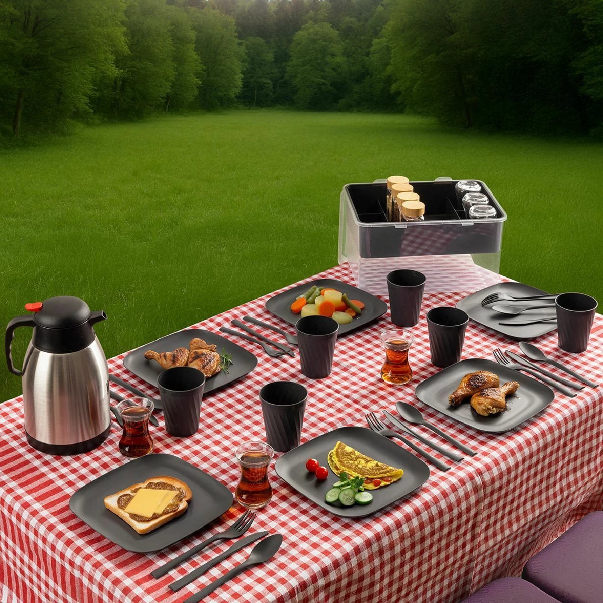 Set pikniku Hermia Concept, Dp-71, anthracite, 6 pjesë