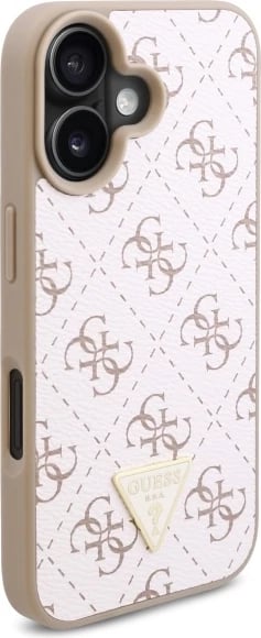 Mbështjellës Guess 4G Triangle për iPhone 16, Bardhë Mbështjellës Guess 4G Triangle për iPhone 16, Bardhë