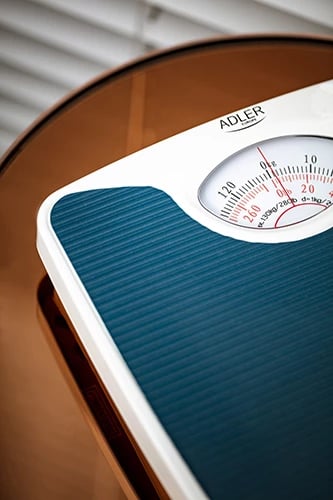 Peshore banjo mekanike, Adler, AD 8151, kapacitet 130 kg, saktësi 1 kg, 26.5 x 26.5 x 4.5 cm, blu