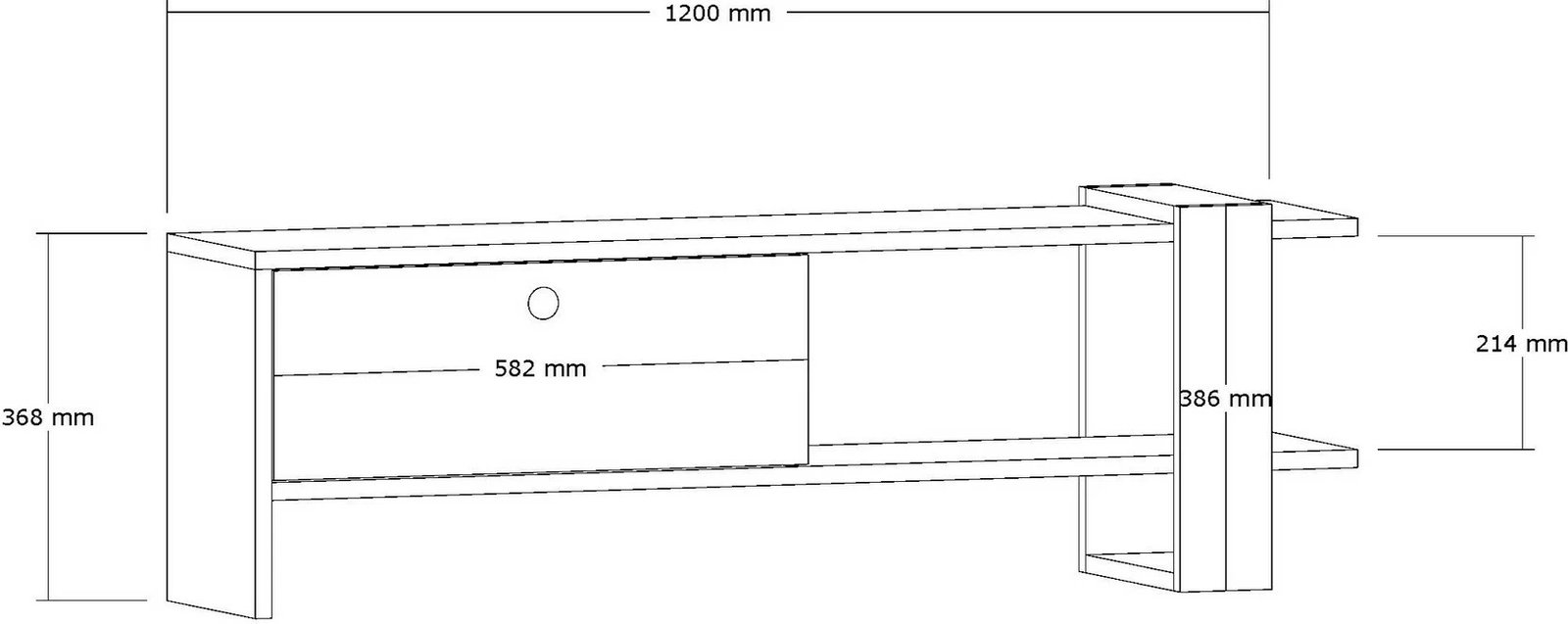 Komodë TV Hanah Home, Yonca, anthracite dhe lis, 120x36.8x25cm