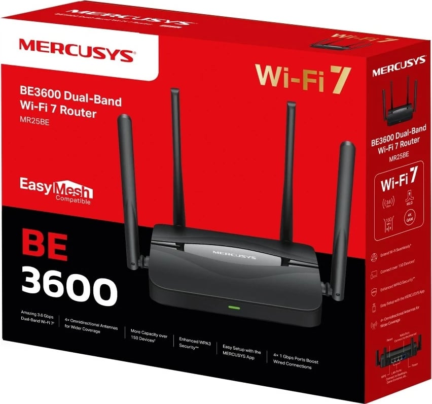 Router wireless Mercusys MR25BE, Dual-band, Gigabit Ethernet, i zi