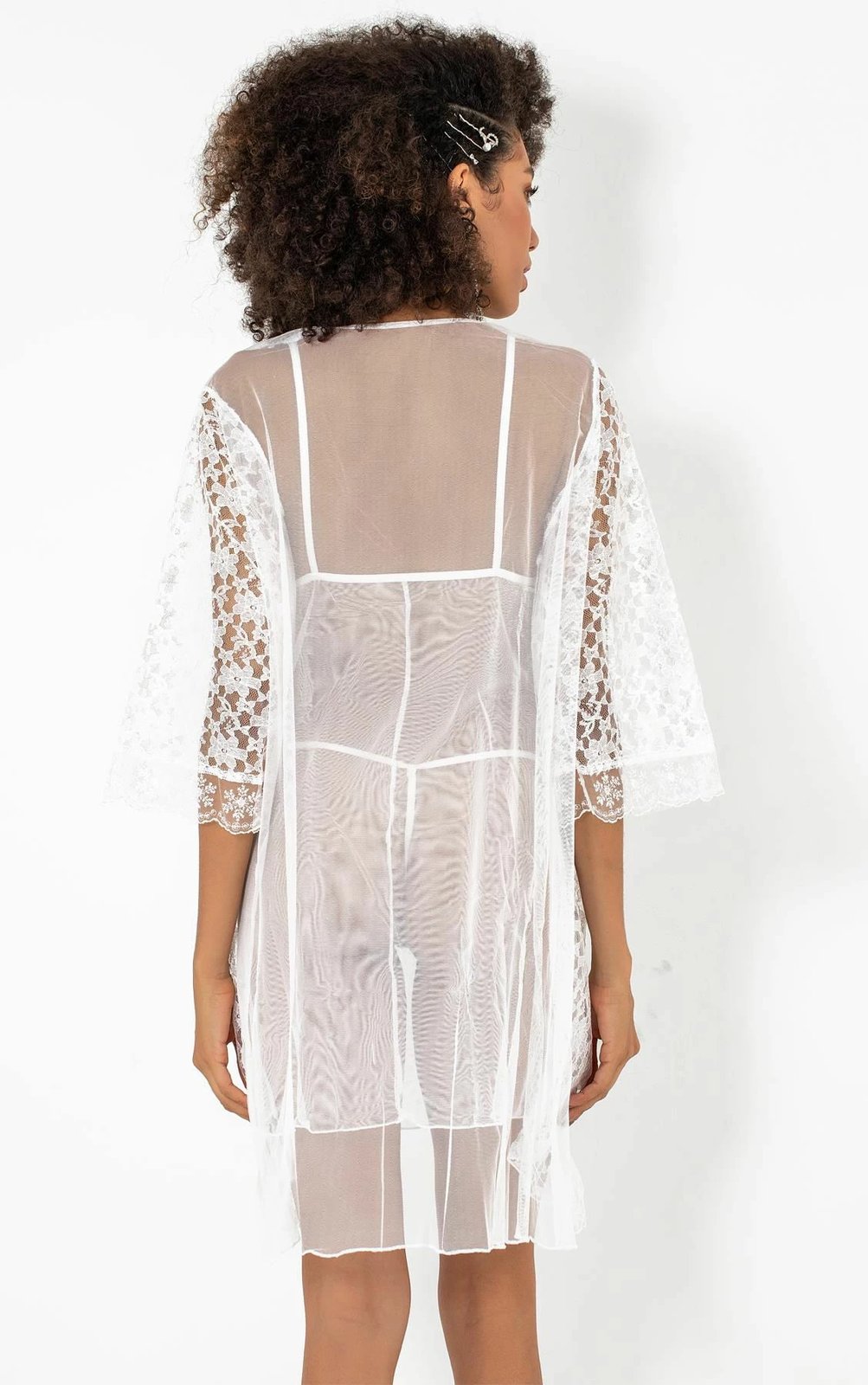 Set fustan nate dhe peniuar Jumeon, 011-008010, e bardhë