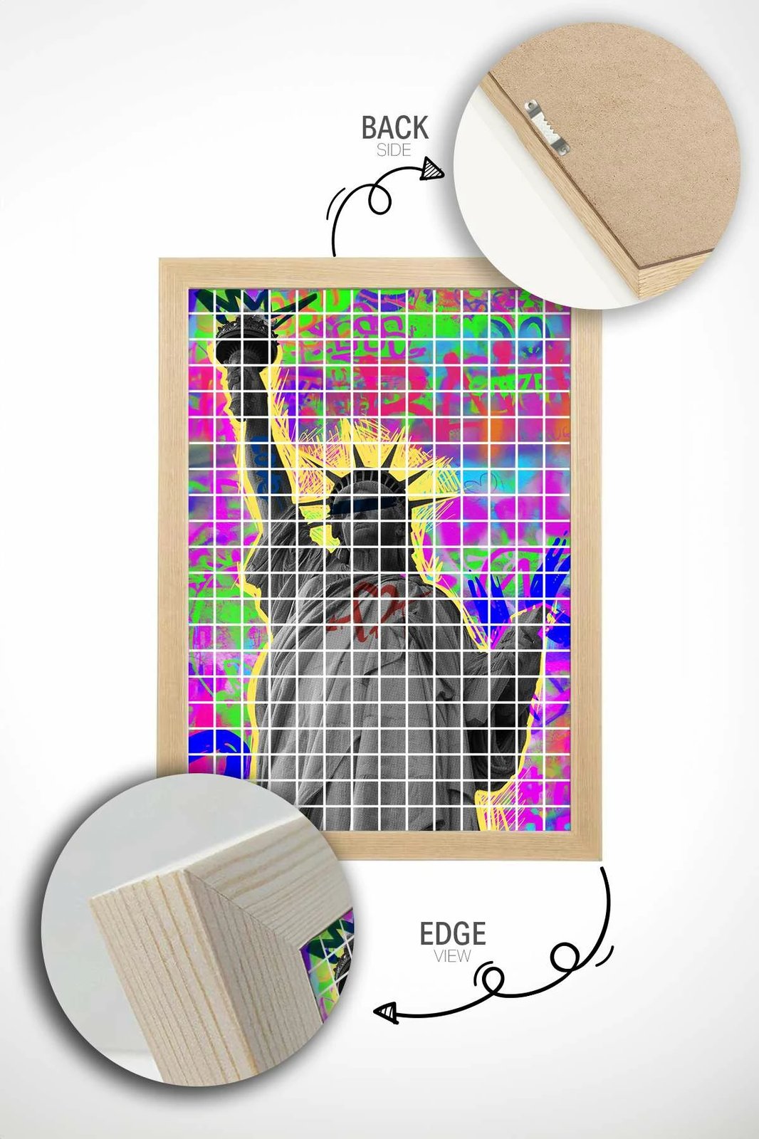 Pikturë dekorative me kornizë, Wallity, Popkare6, shumëngjyrëshe, 33x48cm