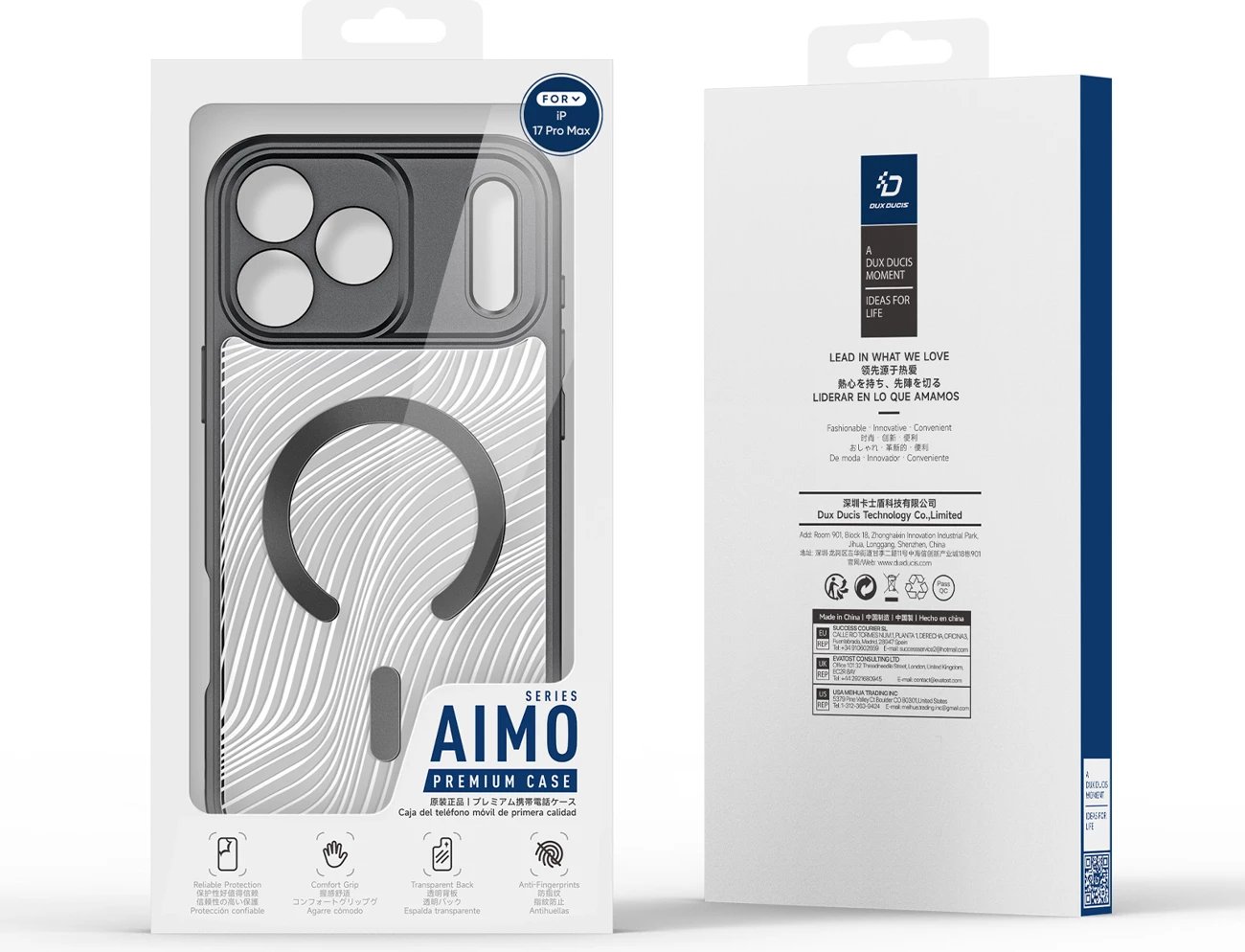 Mbështjellës Dux Ducis AIMO Mag për iPhone 17 Pro Max, MagSafe, i zi