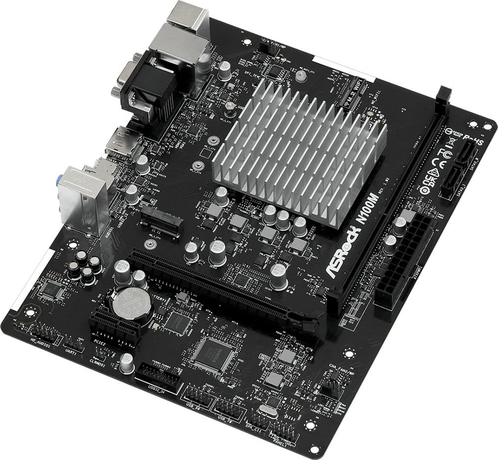 Pllakë amë ASRock N100M, Intel CPU onboard, micro ATX, e zezë