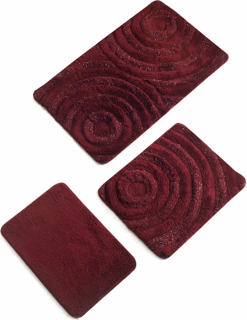 Set tapetash për banjo, akrilik, 3 copë, Mijölnir, valë, e kuqe