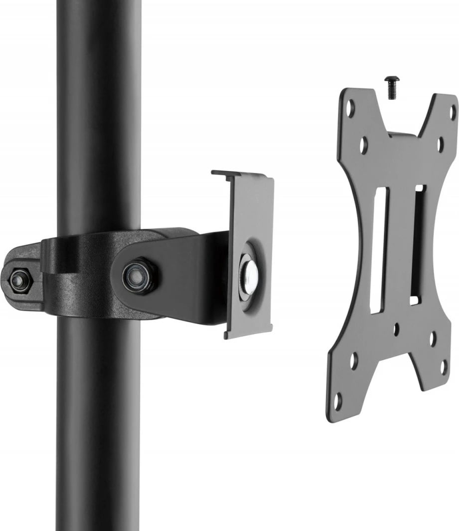 Stacion pune mobil Digitus DA-90374 me mbajtës monitori, tastiere/mausi dhe PC, rregullim lartësie, i zi