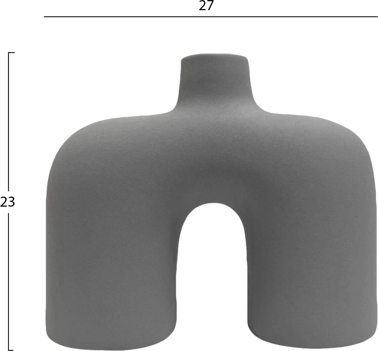 Dekor tavoline prej qeramike, ngjyrë gri mat, FH4600.03, 27x9x23H cm Dekor tavoline prej qeramike, ngjyrë gri mat, FH4600.03, 27x9x23H cm