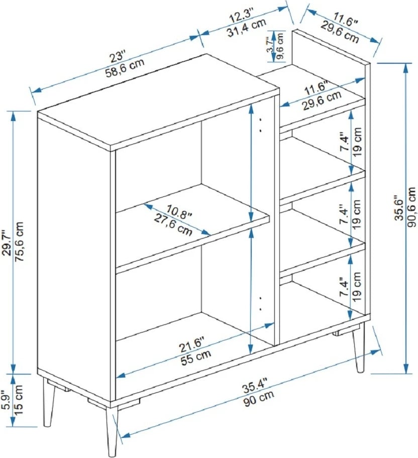 Dollap shumëpërdorimësh, ngjyrë Atlantic Pine, Hanah Home Leskar