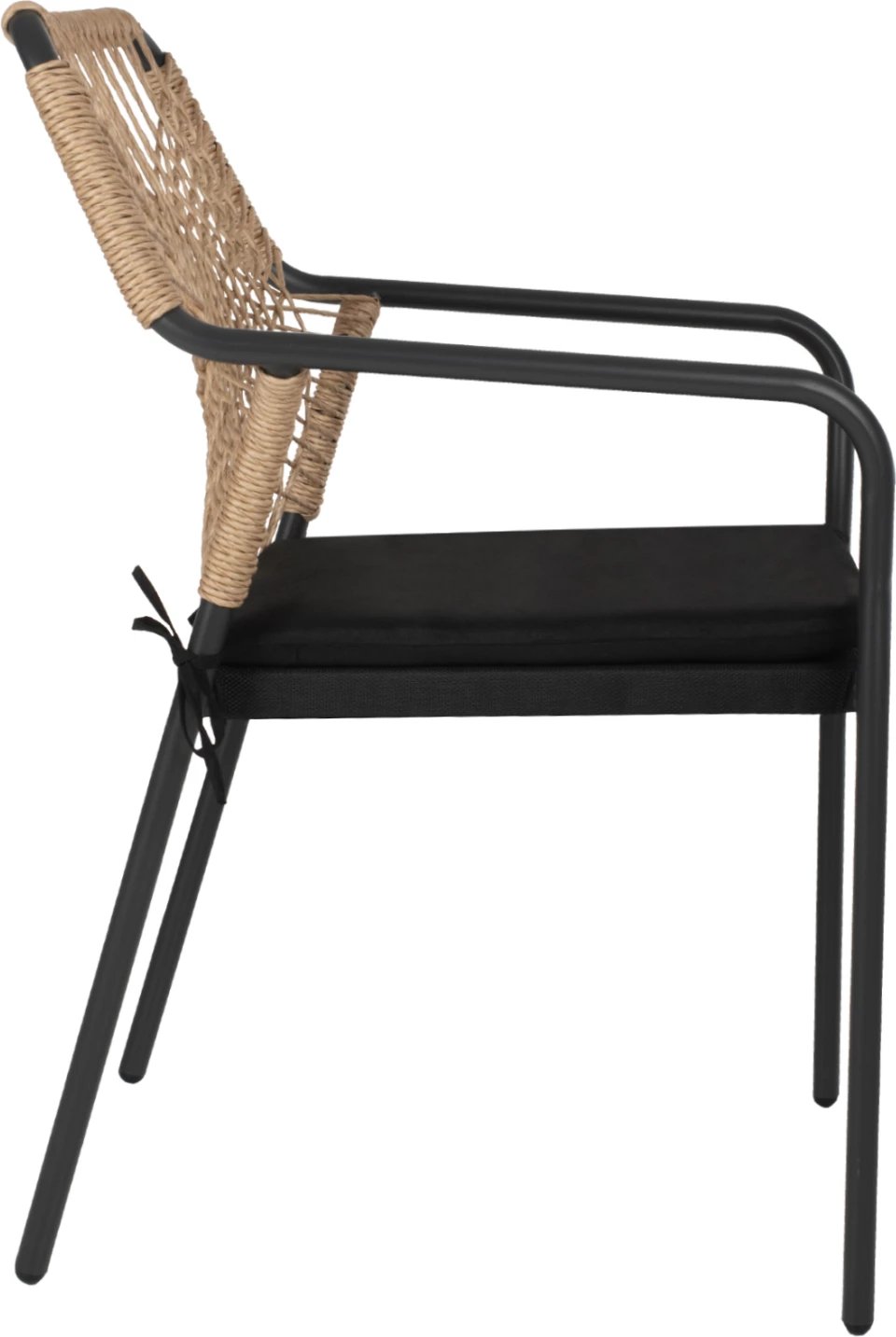 Karrige alumini për jashtë, FH5865.11, kornizë gri e errët dhe shportë bexh, jastëk i zi