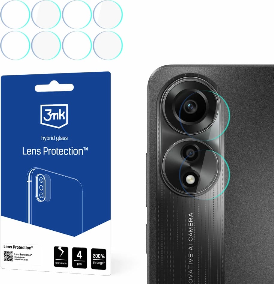 Mbrojtës xhami për kamerë 3mk Protection, për Oppo A78 4G, set