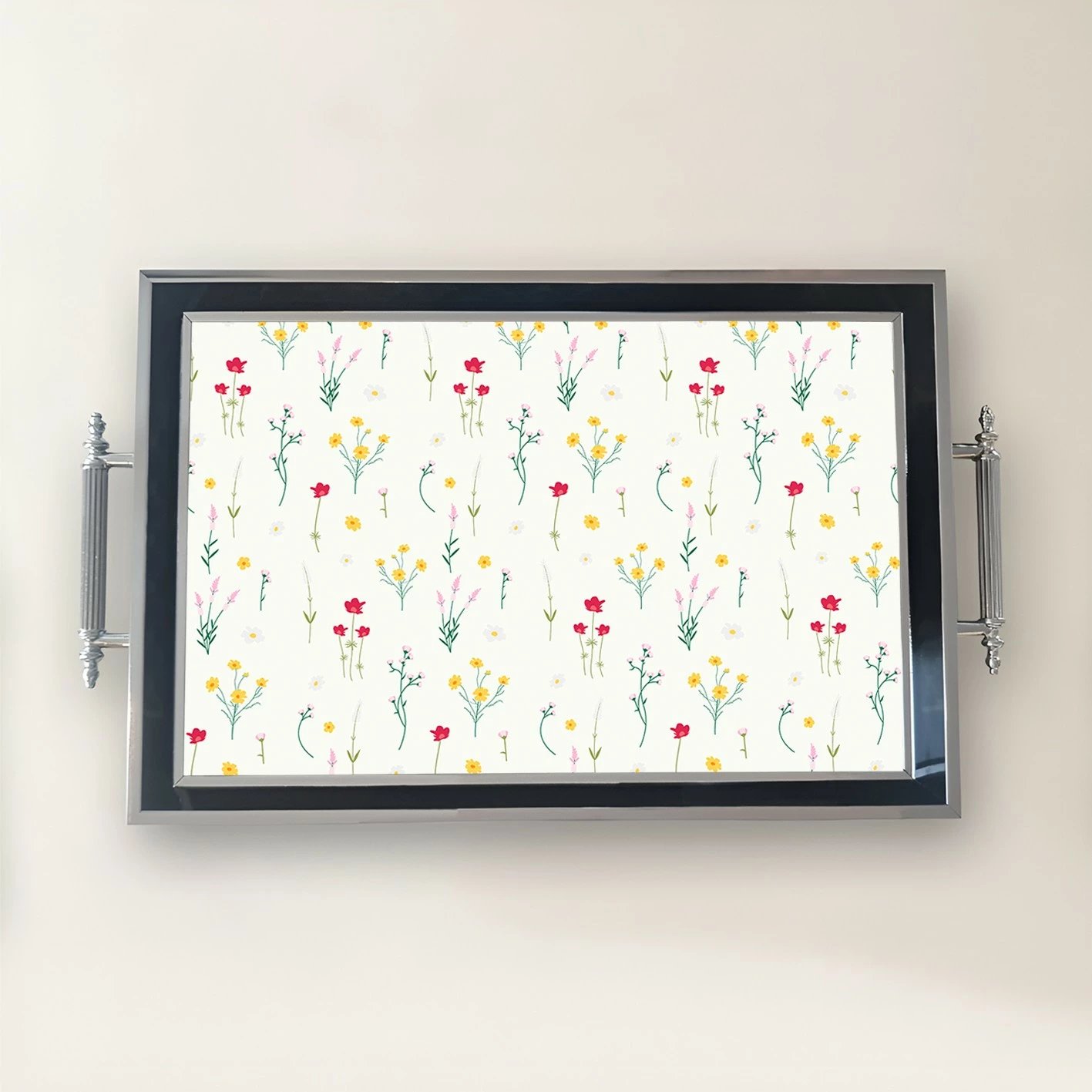 Tabaka prej qelqi me lule shumëngjyrëshe, Aberto Design, TPG9789 Tabaka prej qelqi me lule shumëngjyrëshe, Aberto Design, TPG9789