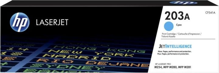 Toner, HP, 203A CF541A, për Color LaserJet Pro M254/MFP M280/MFP M281, 1.1k–1.7k faqe, cian