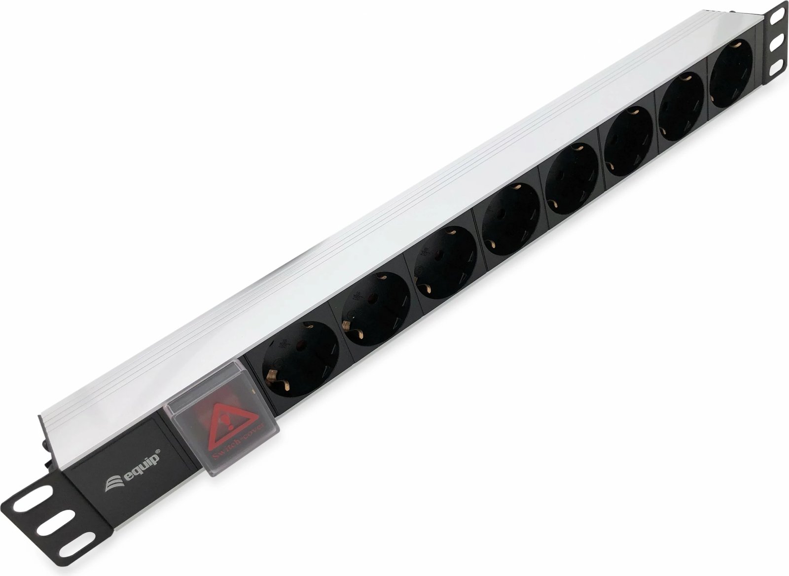Listë prizash rack Equip 19" 8x Schuko, 1.8m, alumini