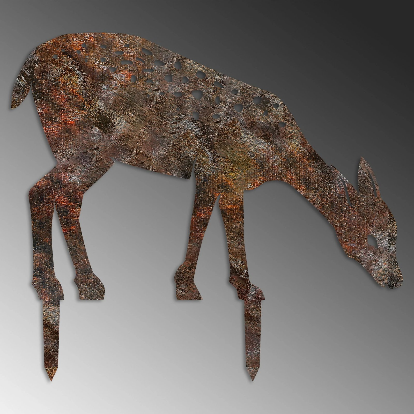 Objekt dekorativ për kopsht, Aberto Design, Gazelle -A 01, shumëngjyrësh, 64x72cm