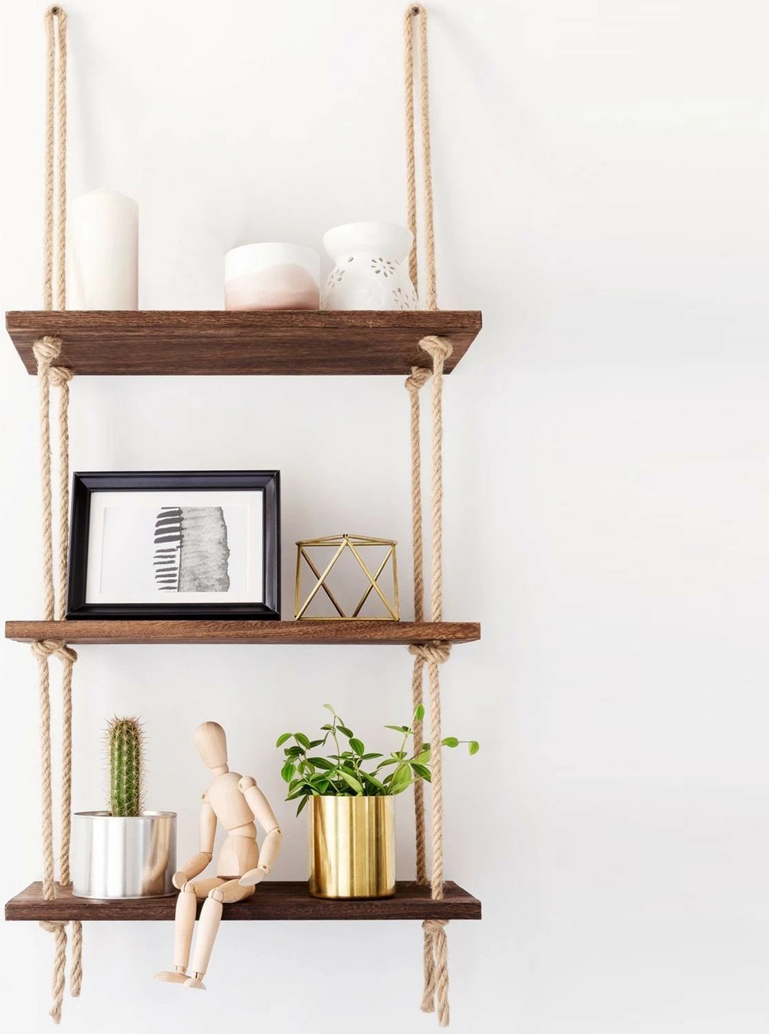 Raft muri Hanah Home, Aa041 v2, dru bredhi, ngjyrë arre, 40x110x14cm