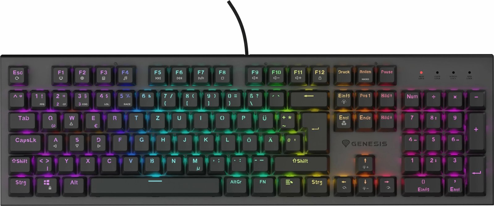 Tastierë gaming Genesis THOR 303 brown, mekanike, RGB, QWERTZ, e zezë