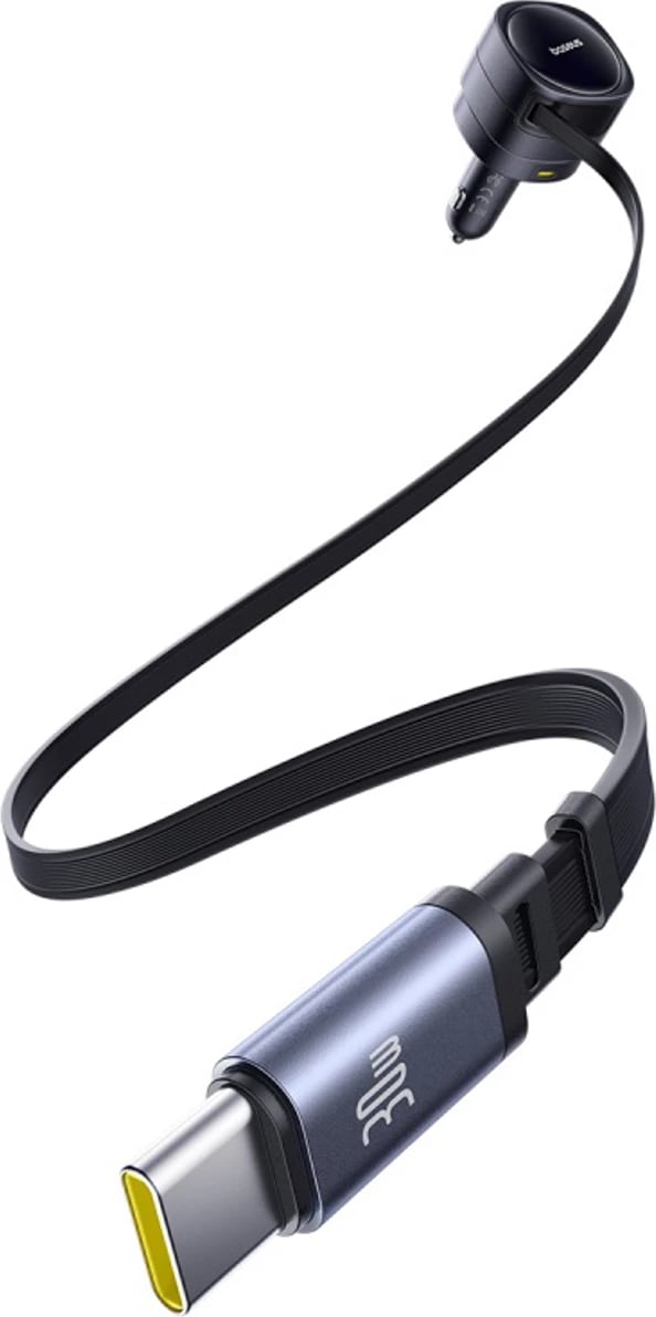 Karikues makine Baseus Enjoyment Max 90W, 2x USB-C + kabllo USB-C dhe Lightning, i zi