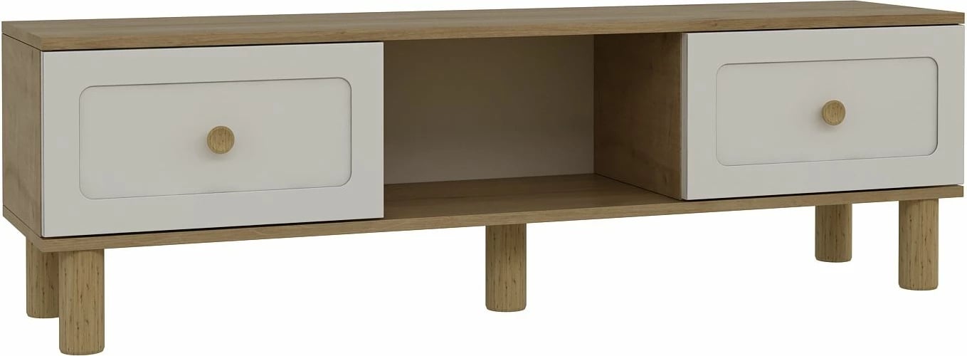 Komodë TV Skye Decor, Rosalinda Bohem, ngjyrë lis safir dhe e bardhë