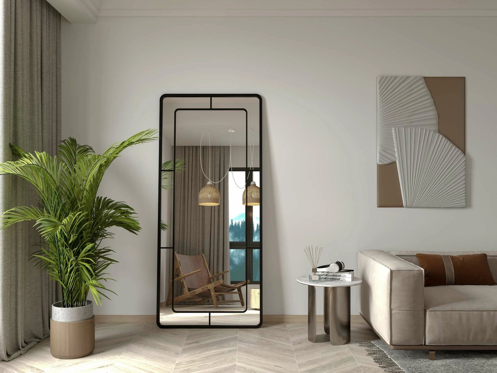 Pasqyrë Cheval, ngjyrë e zezë, Skye Decor, 80x180cm