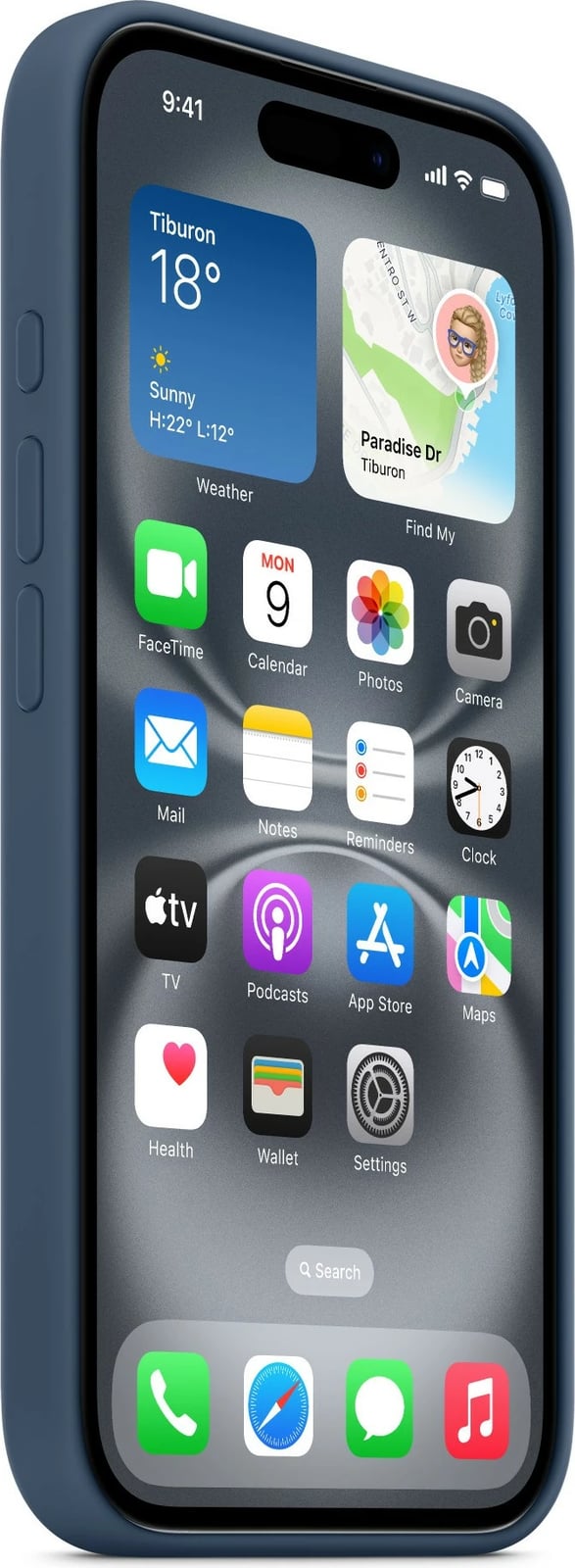 Mbështjellës silikon për iPhone 16 Apple, MagSafe, Denim