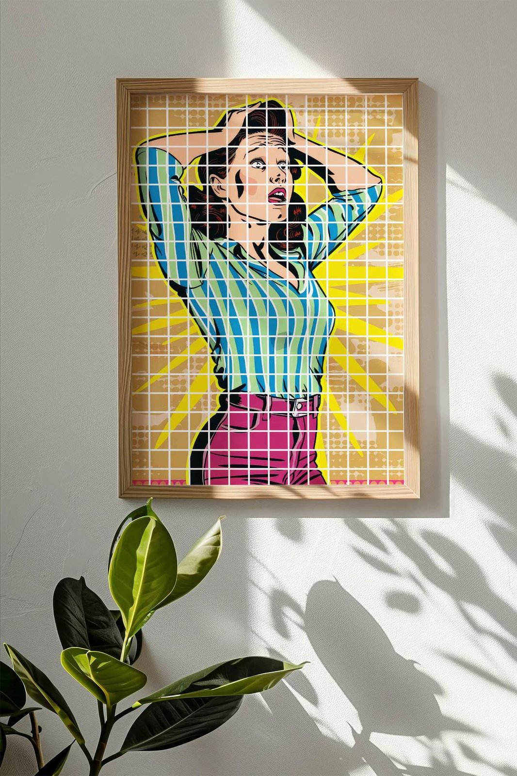 Pikturë dekorative me kornizë, Popkare14, shumëngjyrëshe, Wallity, 33x48cm