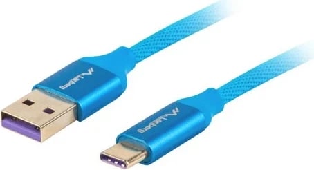 Kabllo USB Lanberg CA-USBO-21CU-0010-BL, 1 m, USB 2.0, USB A në USB C, Blu