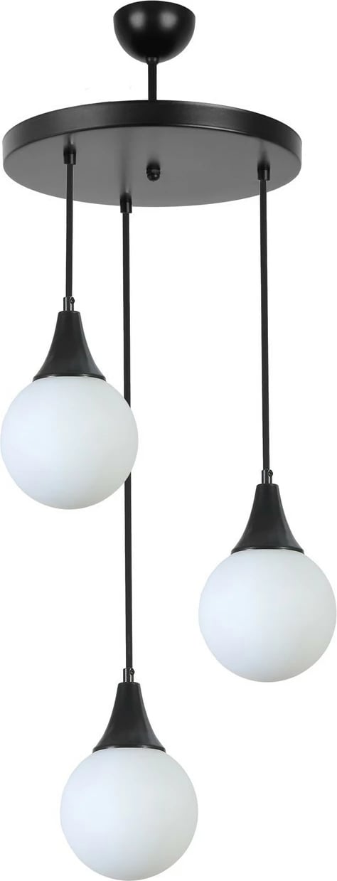 Llambadar Opviq, 8812-3, metal e xham, ngjyrë e zezë dhe e bardhë, lartësi e rregullueshme, D30x70cm