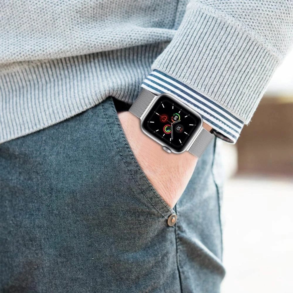 Rrip për Apple Watch Tech-Protect MilaneseBand, çelik inox, 42/44/45/49 mm, bezhë