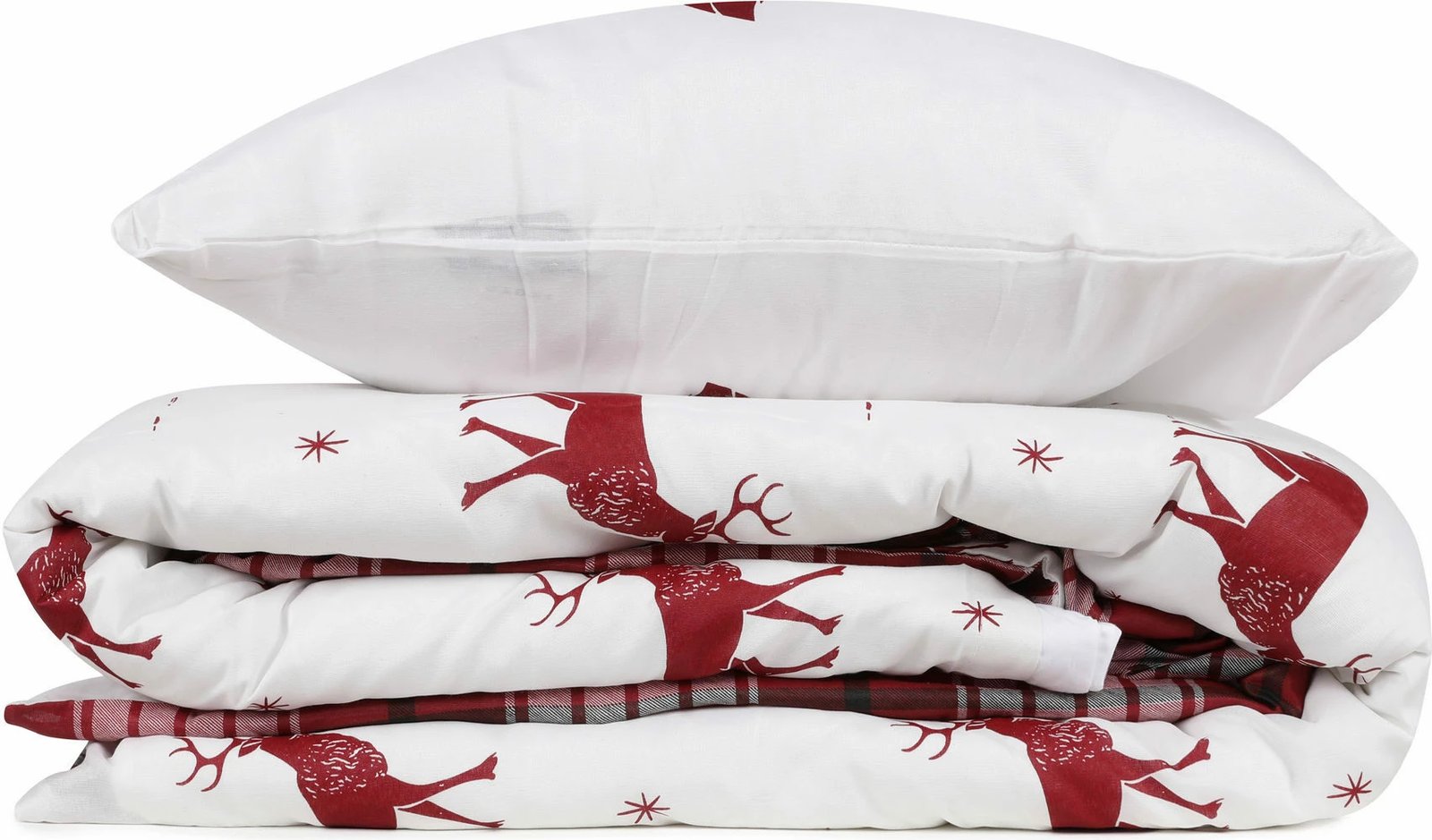 Set mbulesë jorgan XXL, njësh, L'essentiel, dizajn me drerë, ngjyrë e kuqe e thellë Set mbulesë jorgan XXL, njësh, L'essentiel, dizajn me drerë, ngjyrë e kuqe e thellë