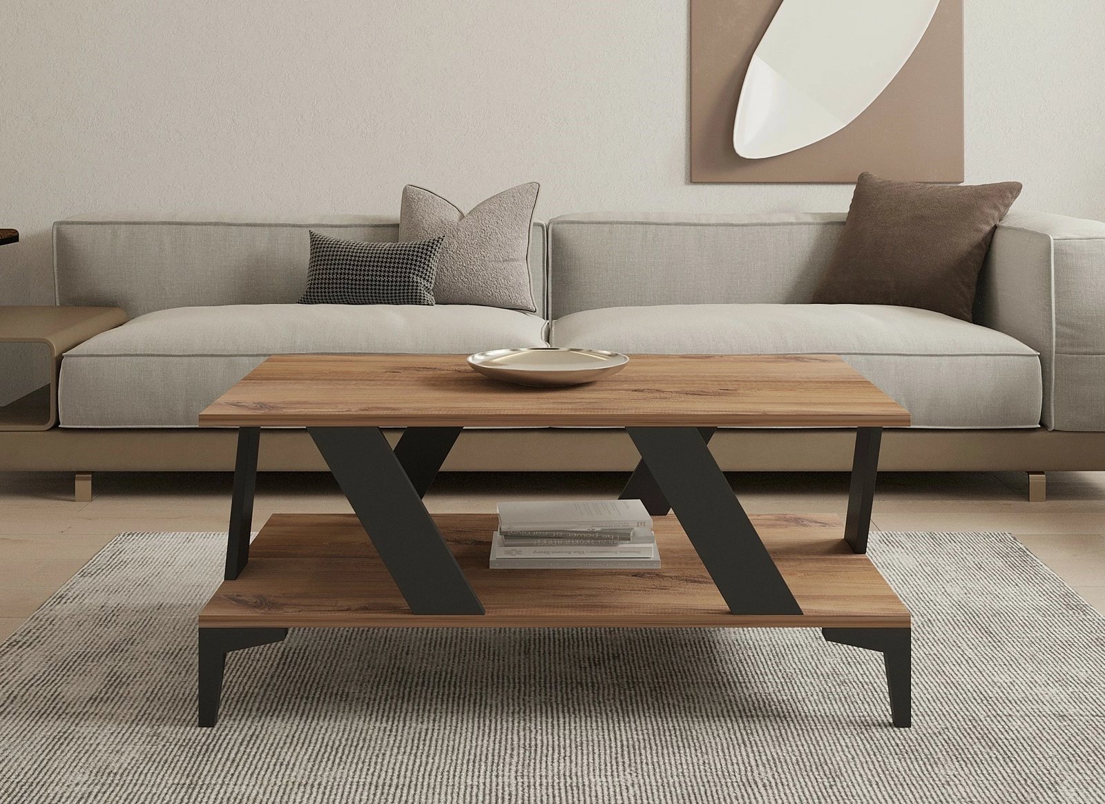 Tavolinë kafeje Hanah Home, tabla, anthracite, atlantic pine